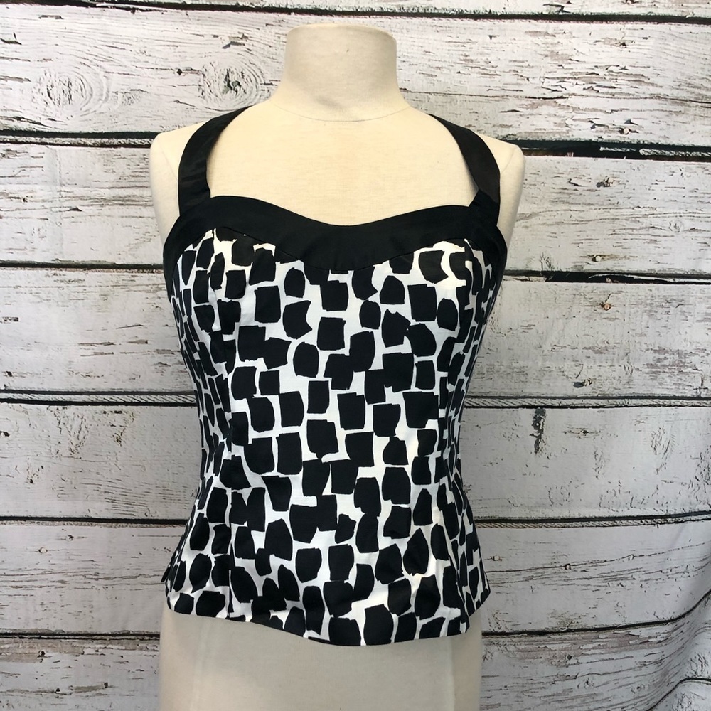 White House Black Market Silk Spotted Halter 8